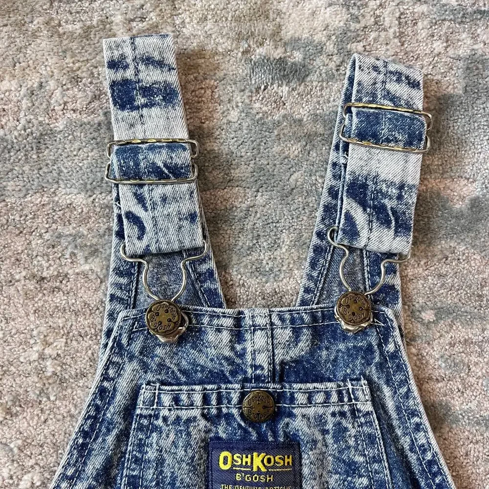 Vintage OshKosh Acid Wash Overalls 5T USA